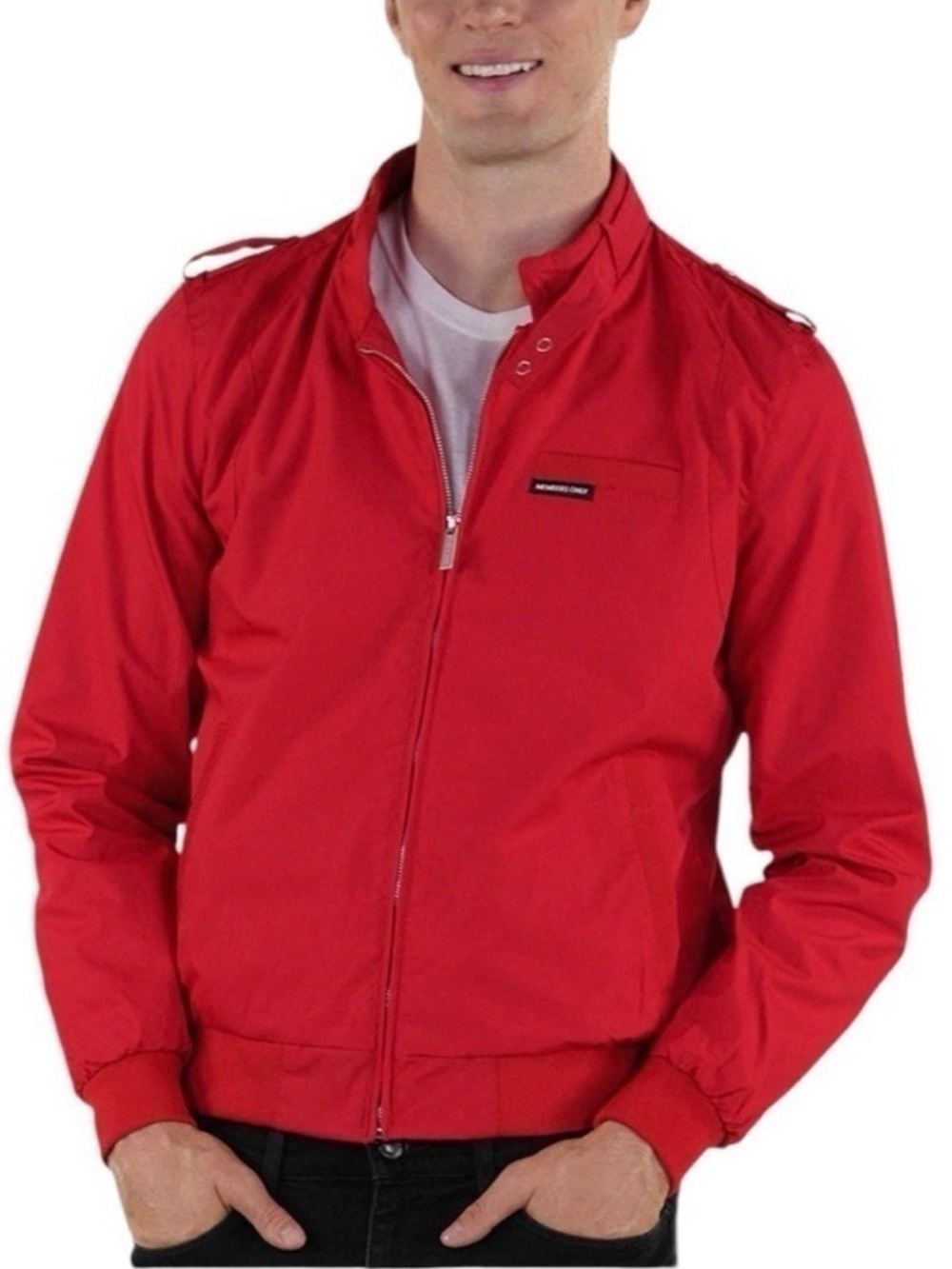 Members Only mens Original
Iconic Racer Jacket Red size M